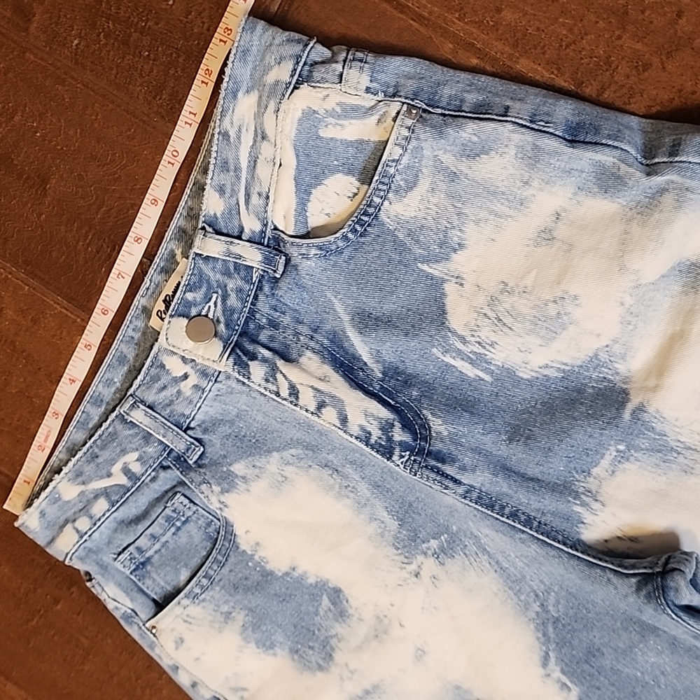 Red Berry Acid Wash High Waist Womens Cloud Denim Wide Leg Jeans Light Denim Blu - Picture 8 of 13